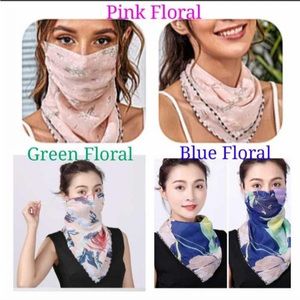 New In Package 3 Piece (Floral) or 2 Piece (Camo) Set Convertible Scarves/Masks.